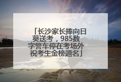 长沙家长捧向日葵送考，985数字警车停在考场外祝考生金榜题名